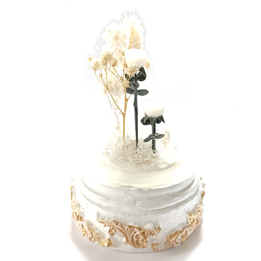 鉱物ランプ『白』中サイズ・水晶・ムーンストーン・パール