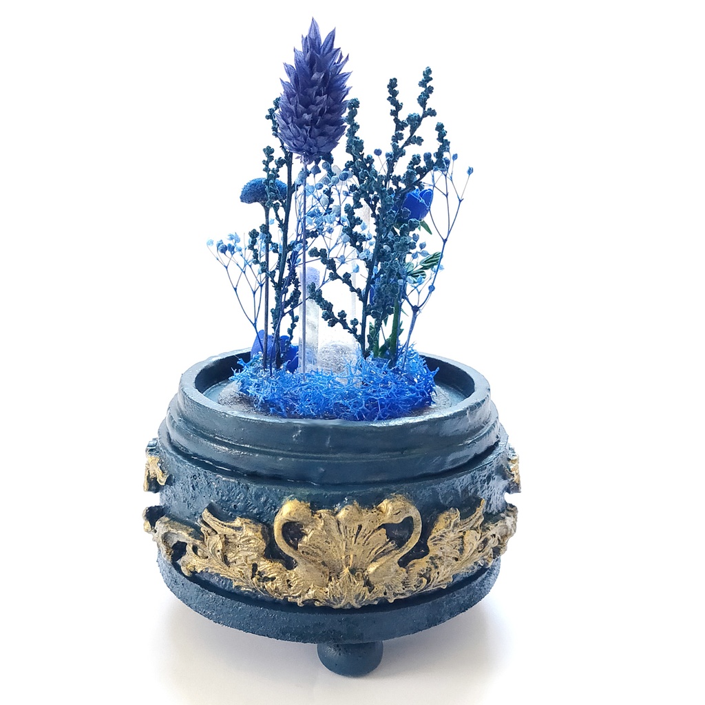 鉱物ランプ『青』中サイズ・水晶・ラピスラズリ