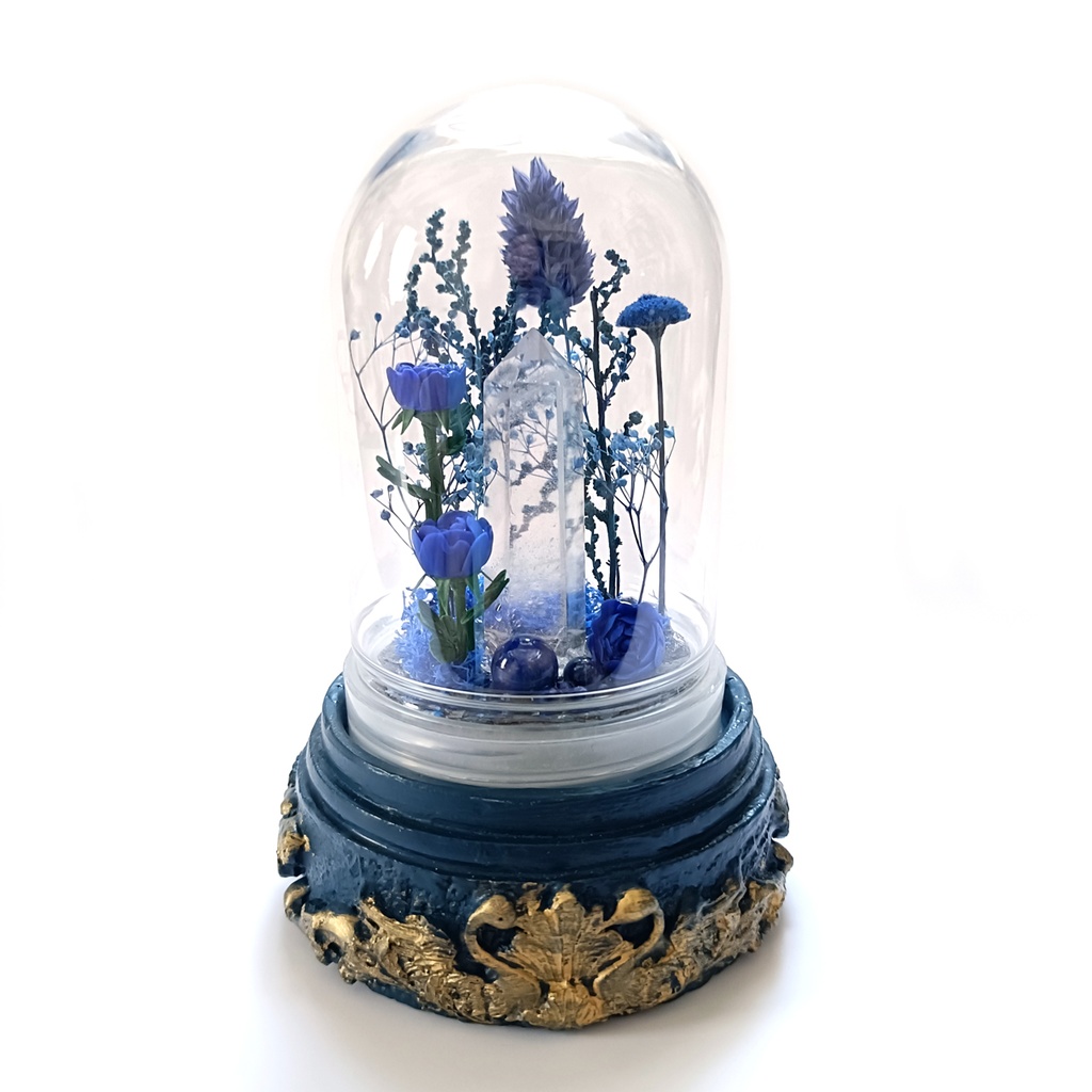 鉱物ランプ『青』中サイズ・水晶・ラピスラズリ