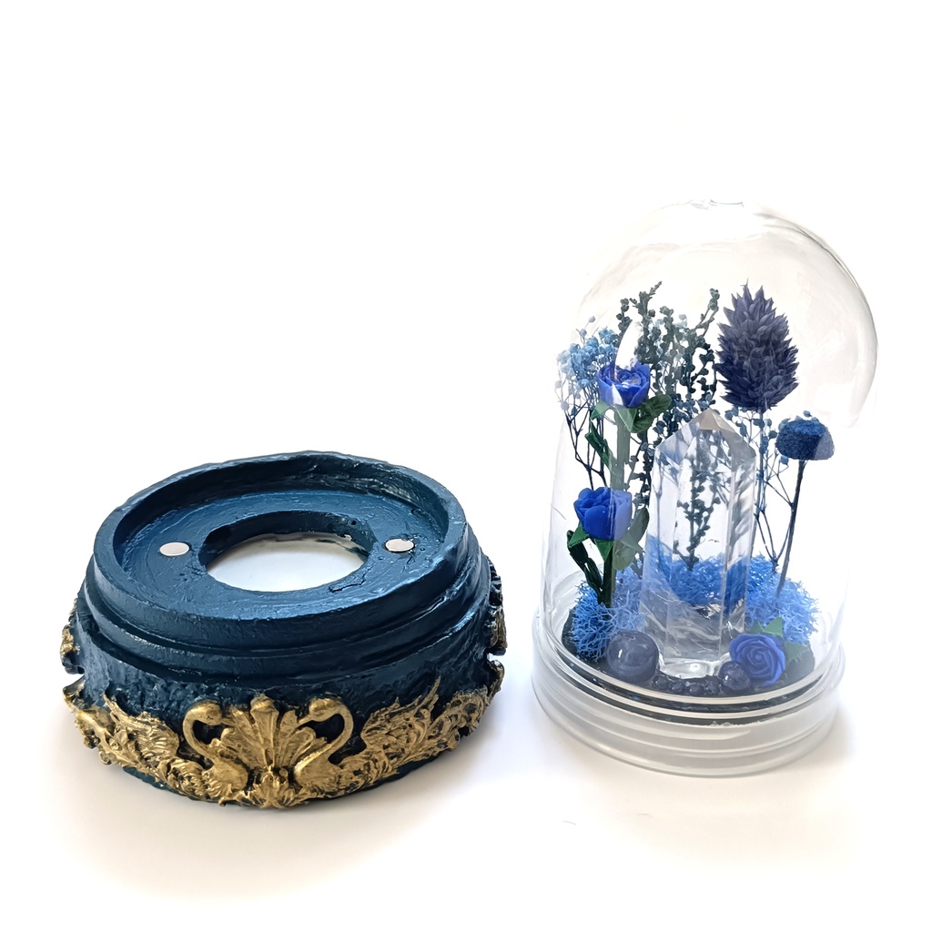 鉱物ランプ『青』中サイズ・水晶・ラピスラズリ