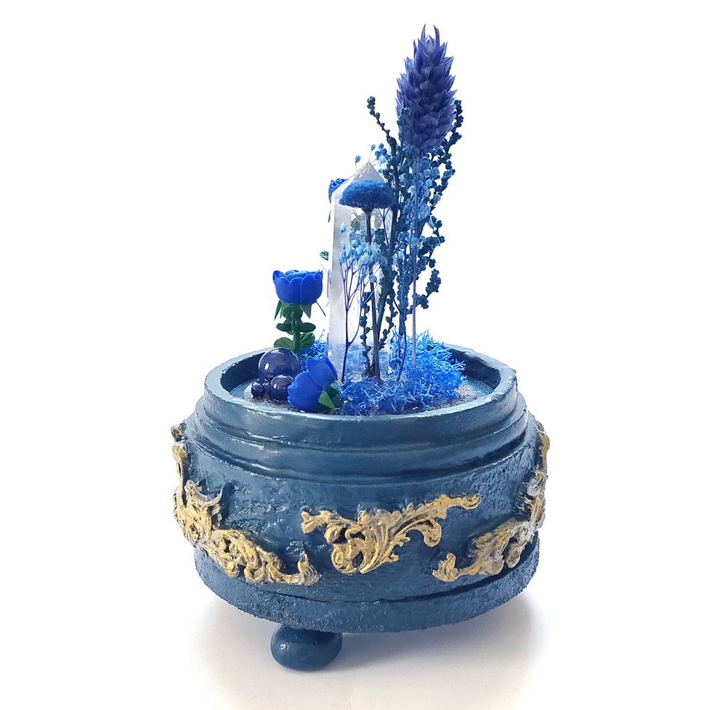 鉱物ランプ『青』中サイズ・水晶・ラピスラズリ