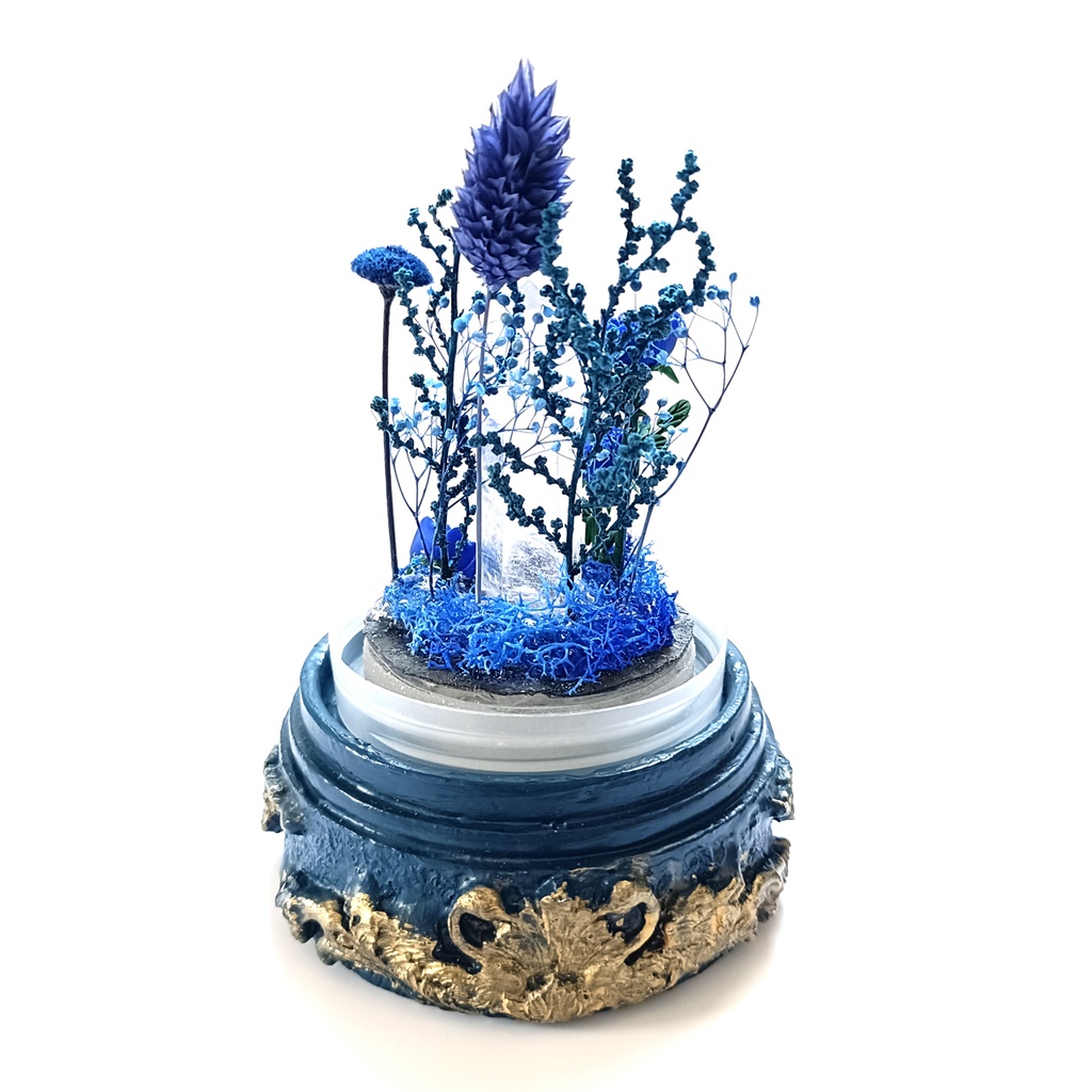 鉱物ランプ『青』中サイズ・水晶・ラピスラズリ