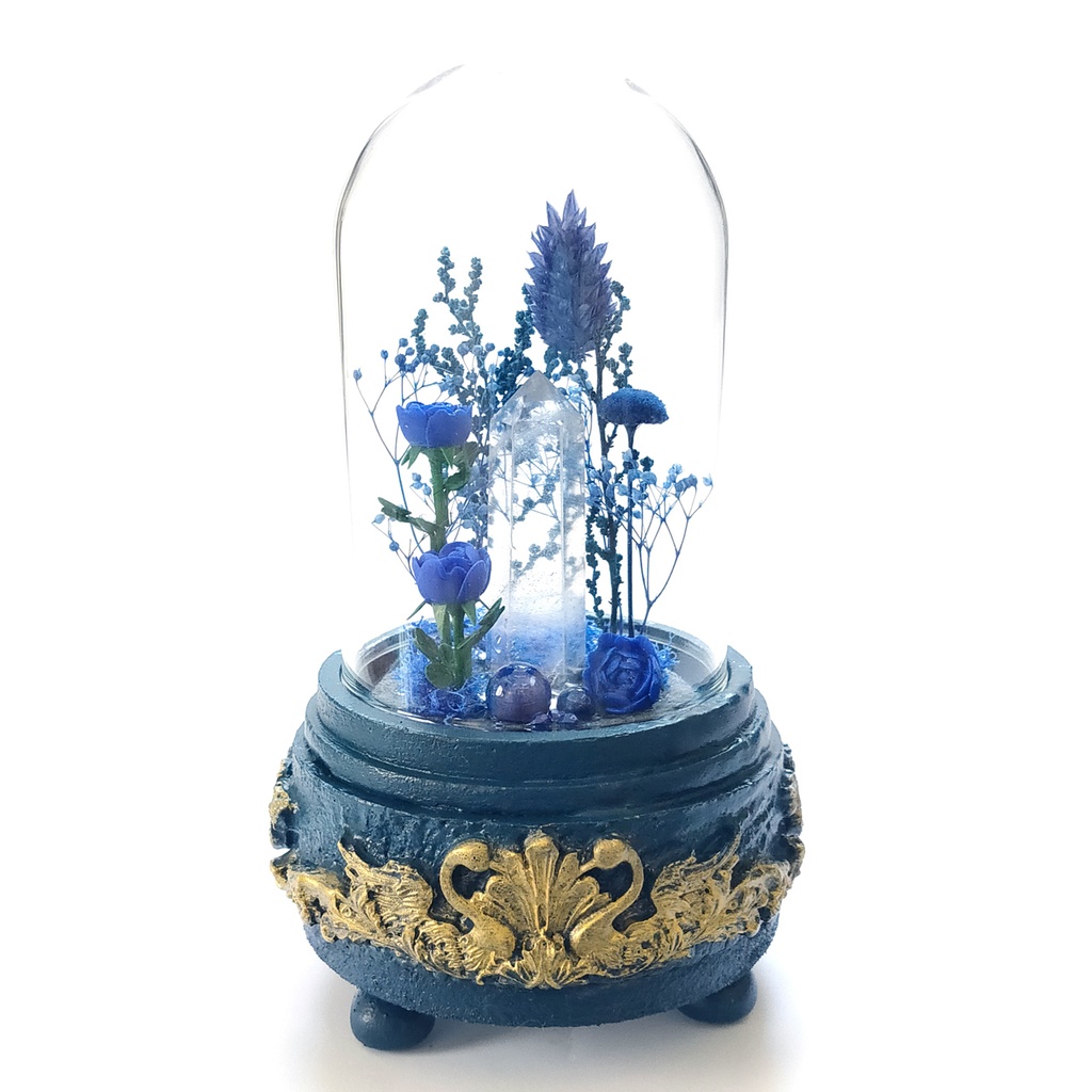 鉱物ランプ『青』中サイズ・水晶・ラピスラズリ