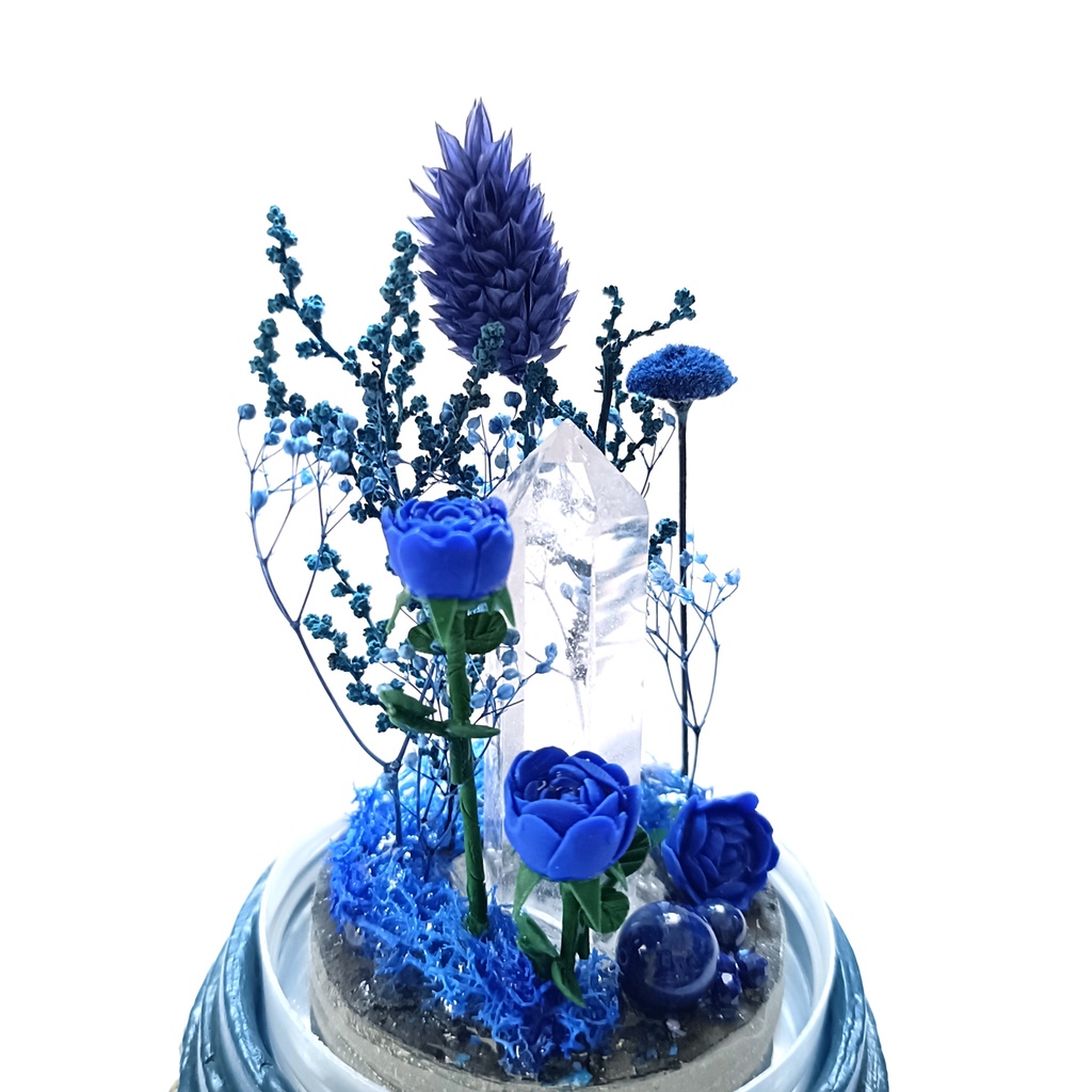 鉱物ランプ『青』中サイズ・水晶・ラピスラズリ