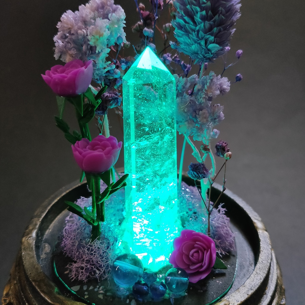 鉱物ランプ『紫』中サイズ・水晶・アメジスト