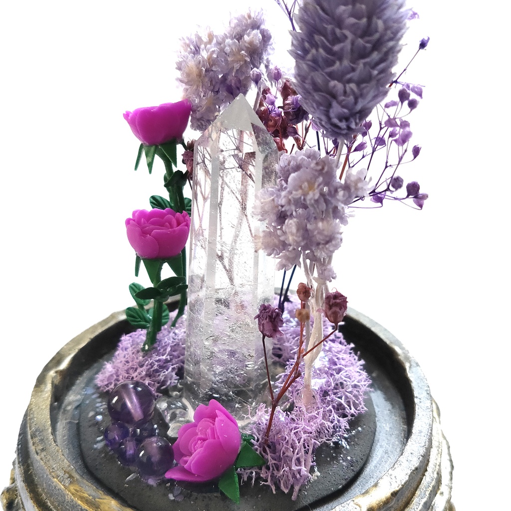 鉱物ランプ『紫』中サイズ・水晶・アメジスト