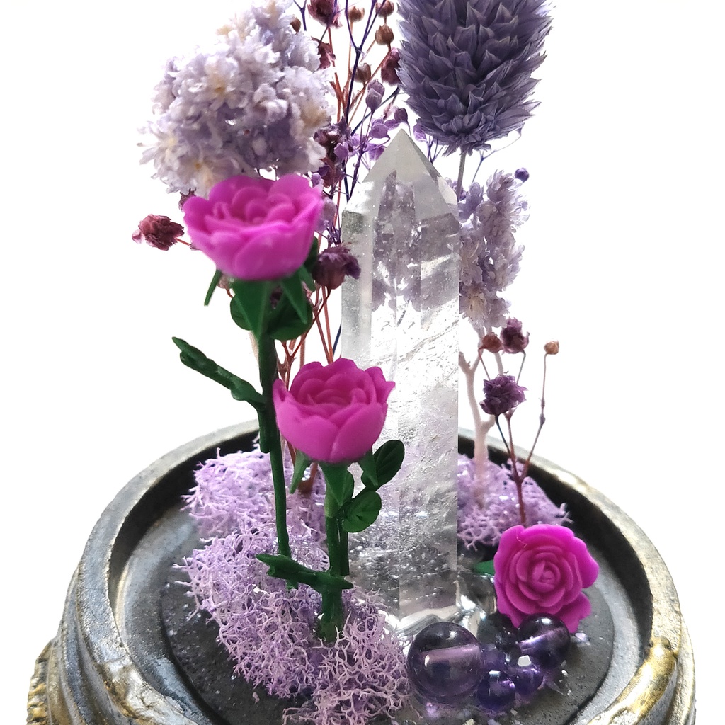 鉱物ランプ『紫』中サイズ・水晶・アメジスト