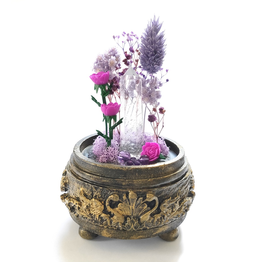 鉱物ランプ『紫』中サイズ・水晶・アメジスト