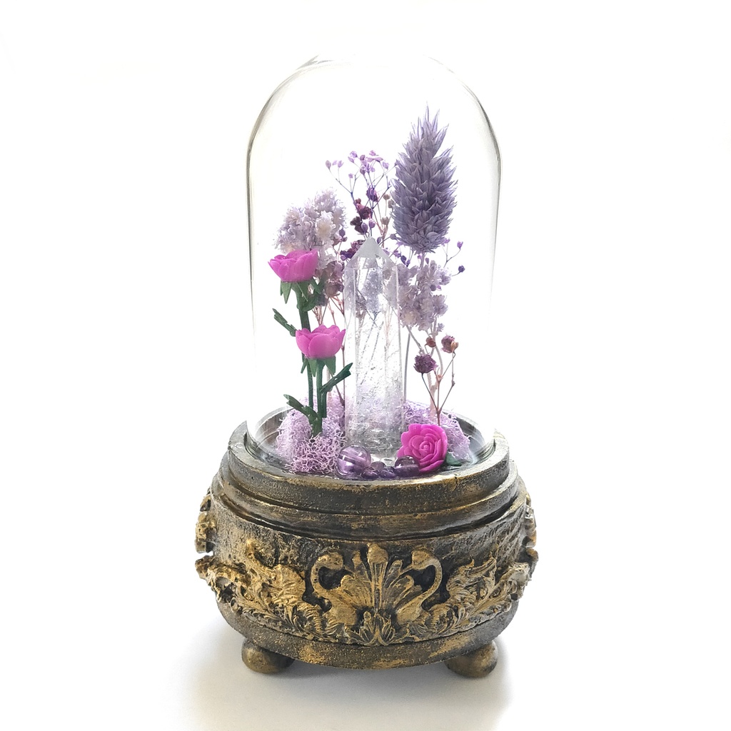 鉱物ランプ『紫』中サイズ・水晶・アメジスト