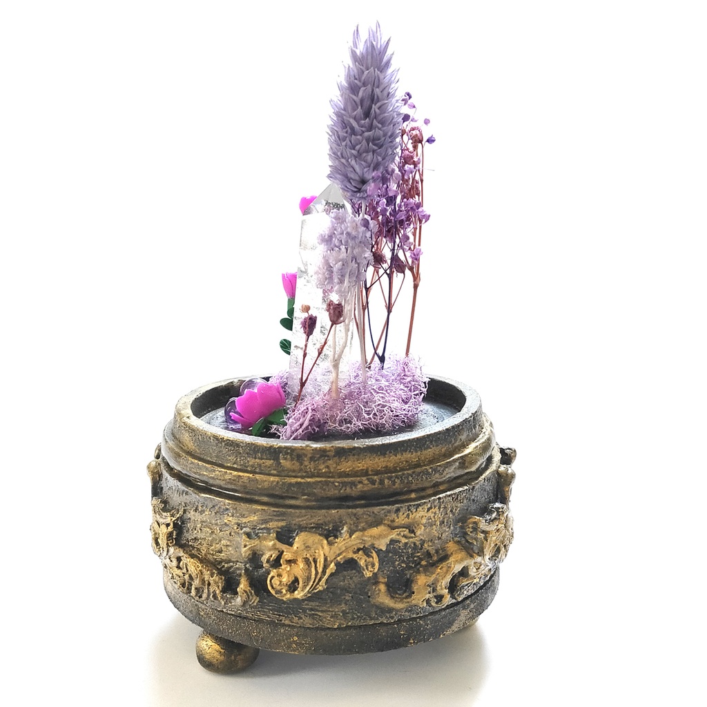 鉱物ランプ『紫』中サイズ・水晶・アメジスト