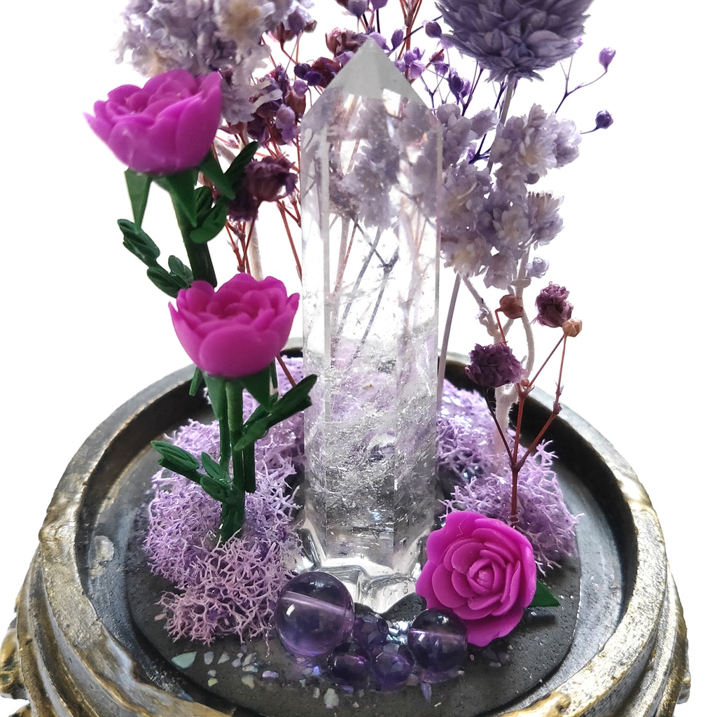 鉱物ランプ『紫』中サイズ・水晶・アメジスト