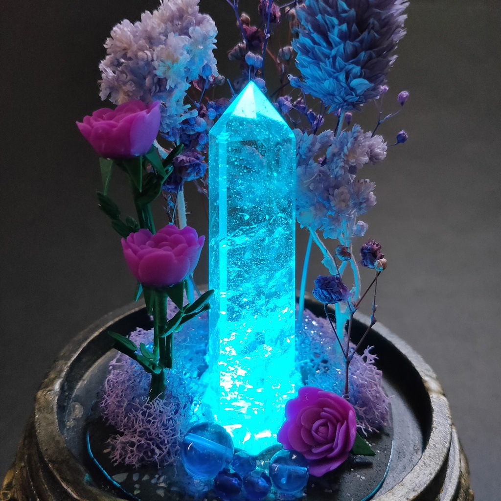 鉱物ランプ『紫』中サイズ・水晶・アメジスト