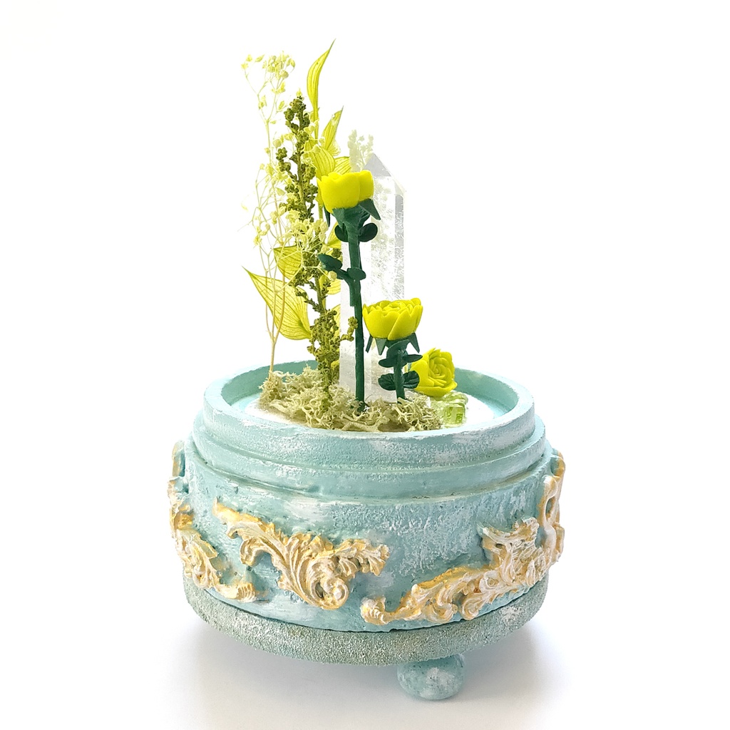 鉱物ランプ『黄緑』中サイズ・水晶・ペリドット