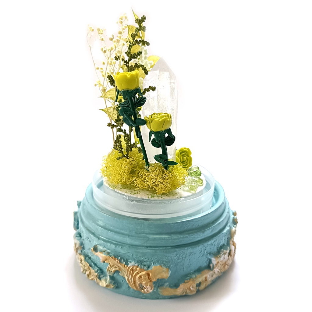 鉱物ランプ『黄緑』中サイズ・水晶・ペリドット