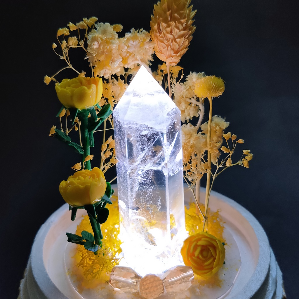 鉱物ランプ『黄』中サイズ・水晶・シトリン