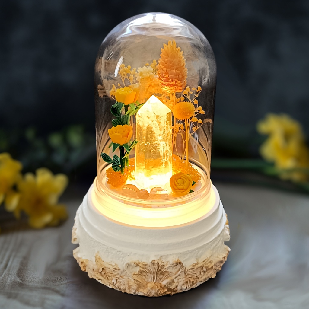 鉱物ランプ『黄』中サイズ・水晶・シトリン