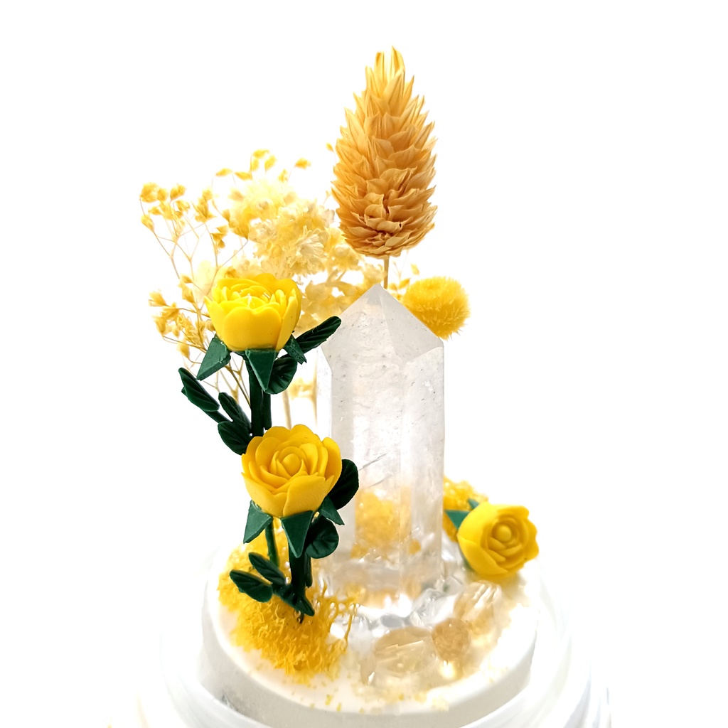 鉱物ランプ『黄』中サイズ・水晶・シトリン