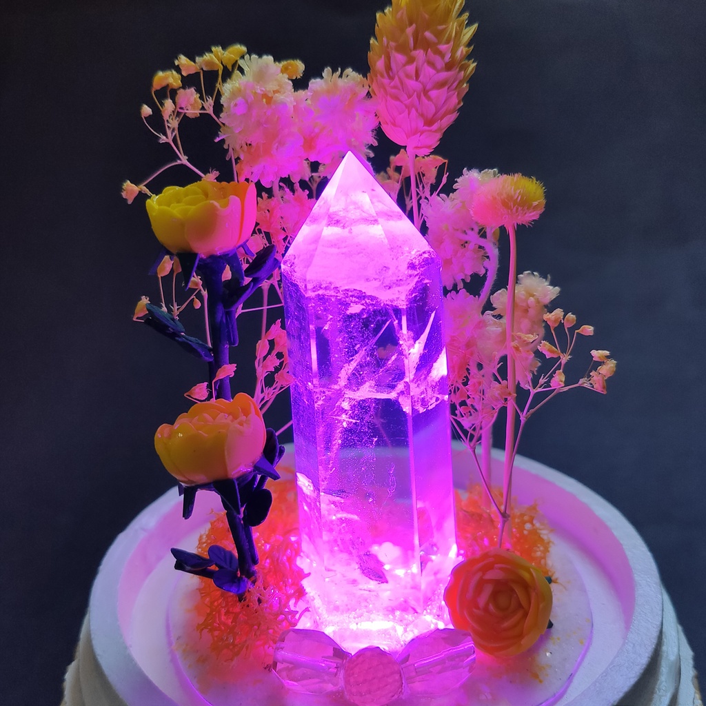 鉱物ランプ『黄』中サイズ・水晶・シトリン