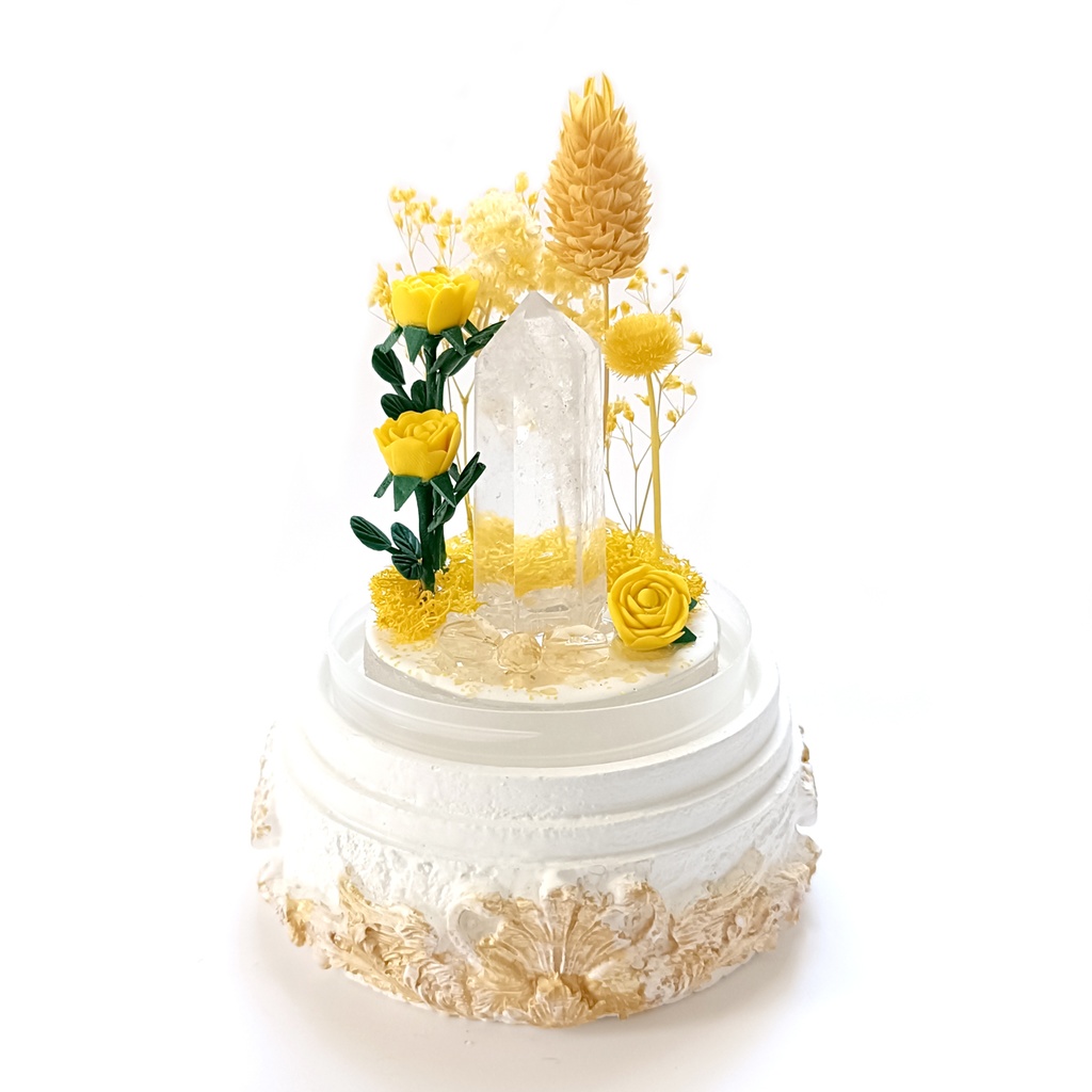 鉱物ランプ『黄』中サイズ・水晶・シトリン