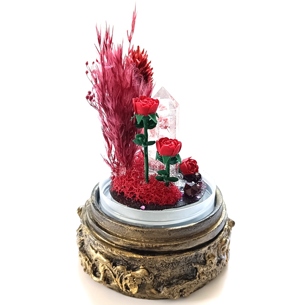 鉱物ランプ『赤』中サイズ・水晶・ガーネット