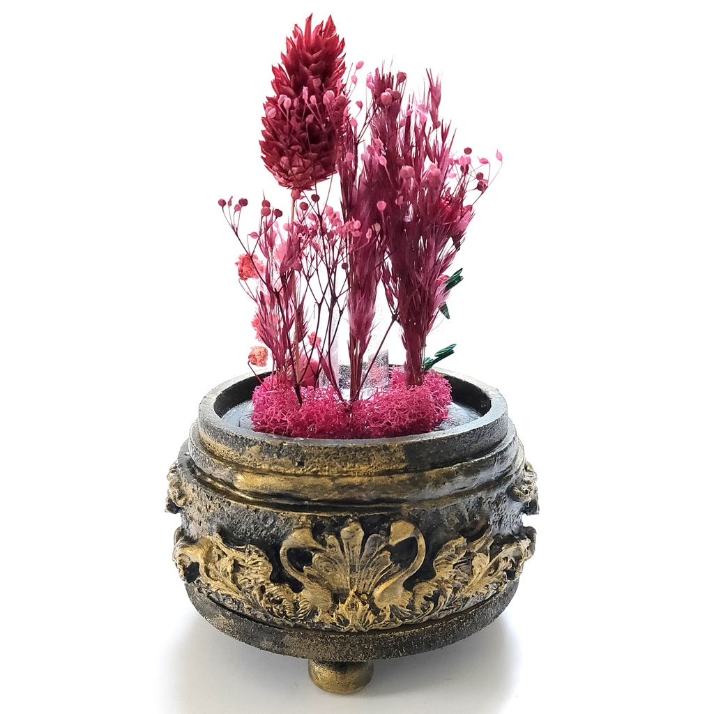 鉱物ランプ『赤』中サイズ・水晶・ガーネット