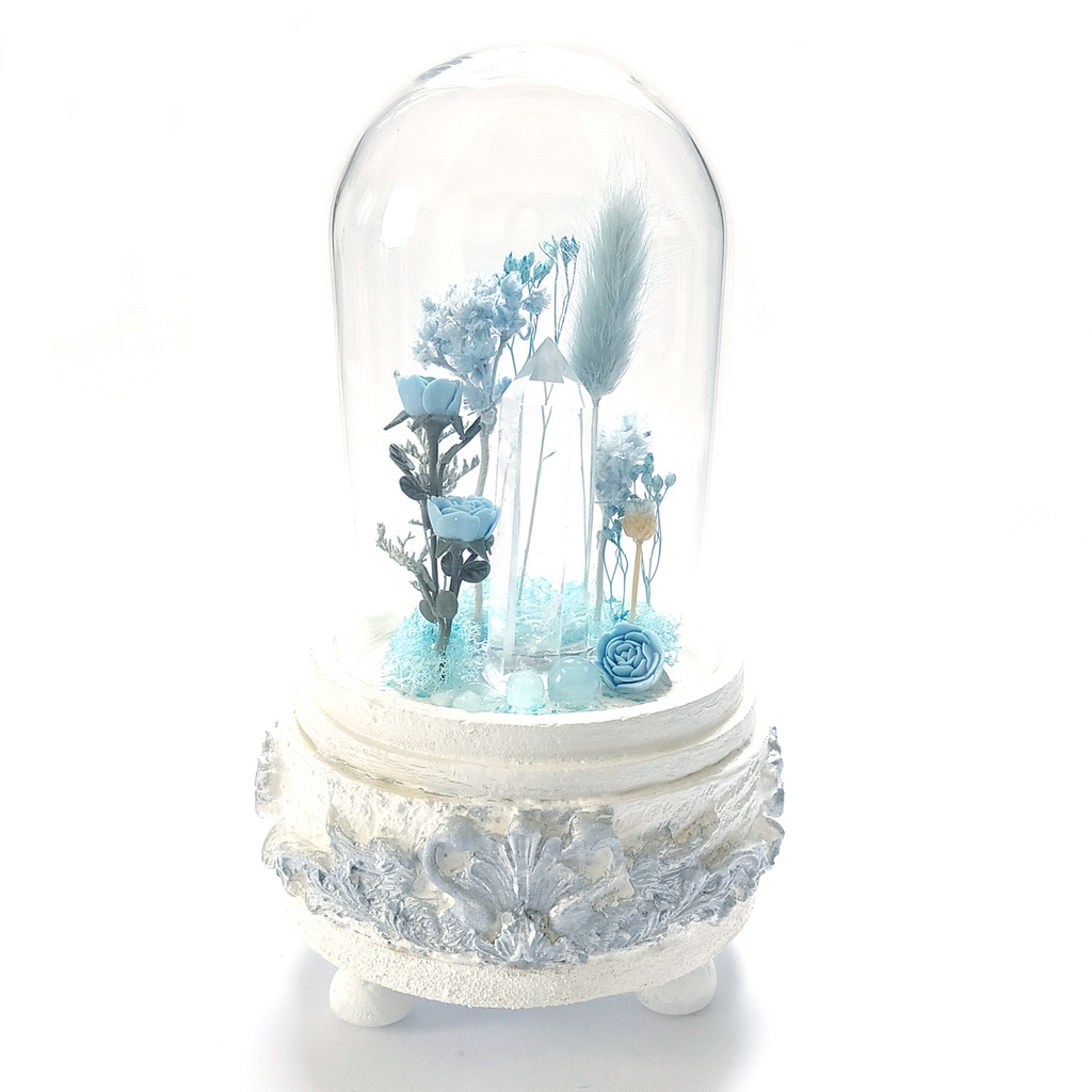 鉱物ランプ『水色』中サイズ・水晶・アクアマリン