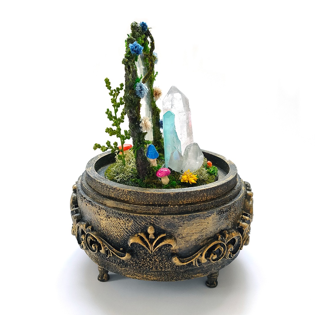 鉱物ランプ『結晶世界への入り口』中・水晶・リモコン切替点灯