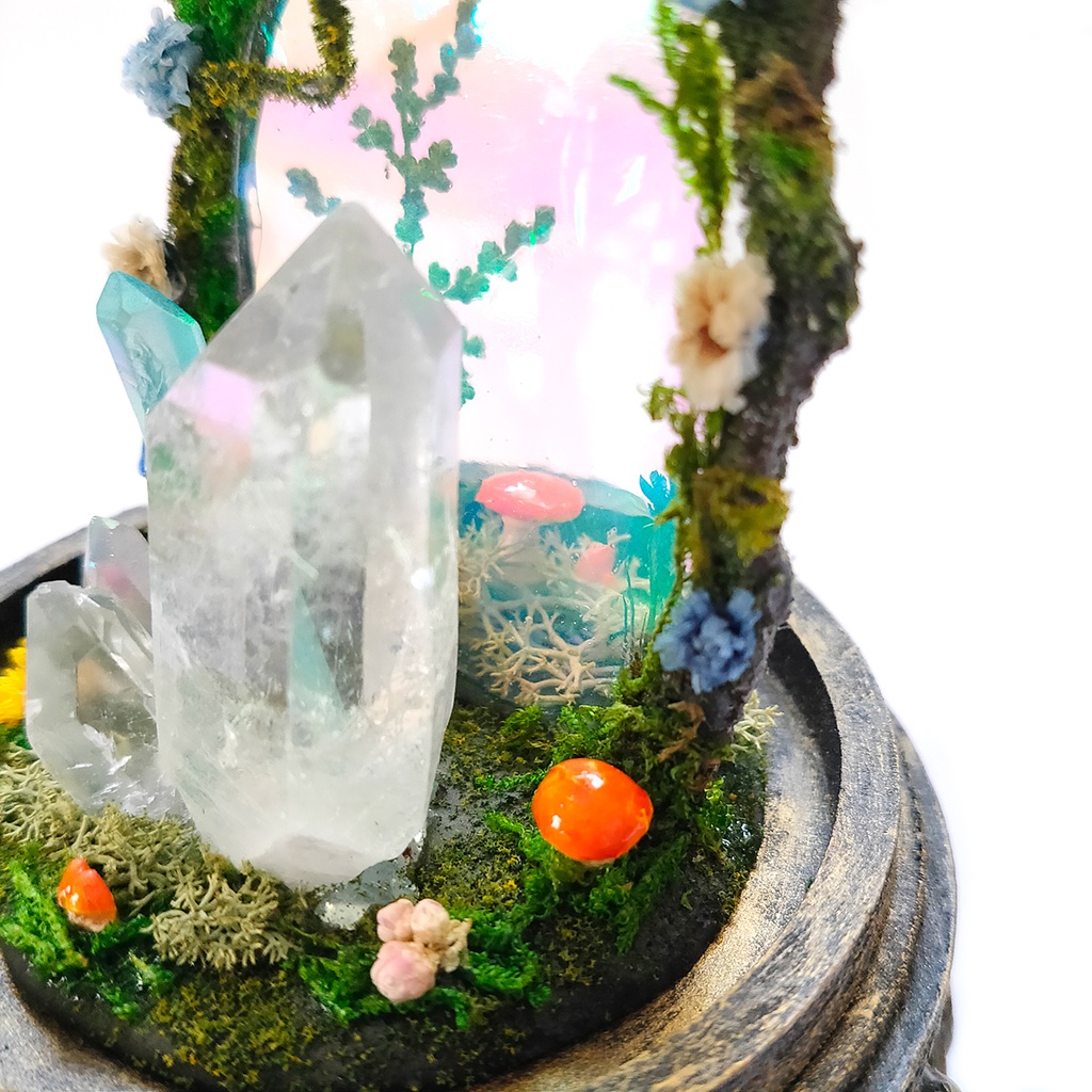 鉱物ランプ『結晶世界への入り口』中・水晶・リモコン切替点灯