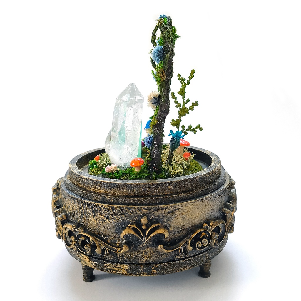 鉱物ランプ『結晶世界への入り口』中・水晶・リモコン切替点灯