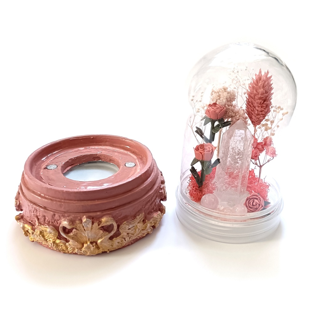 鉱物ランプ『ピンク』中サイズ・水晶・モルガナイト