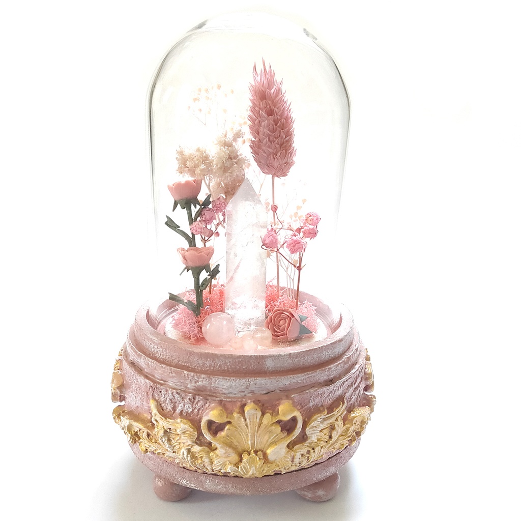 鉱物ランプ『ピンク』中サイズ・水晶・モルガナイト