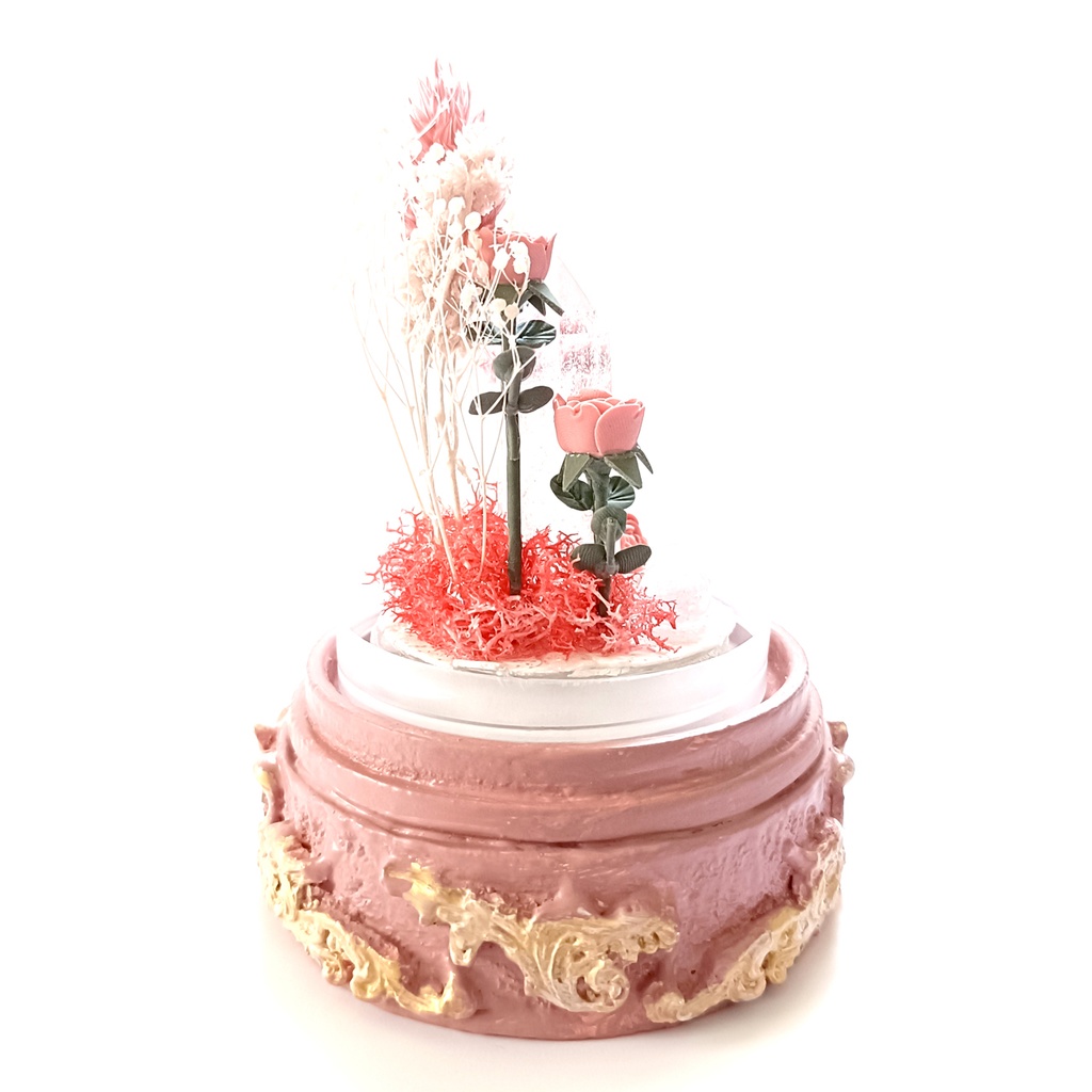 鉱物ランプ『ピンク』中サイズ・水晶・モルガナイト