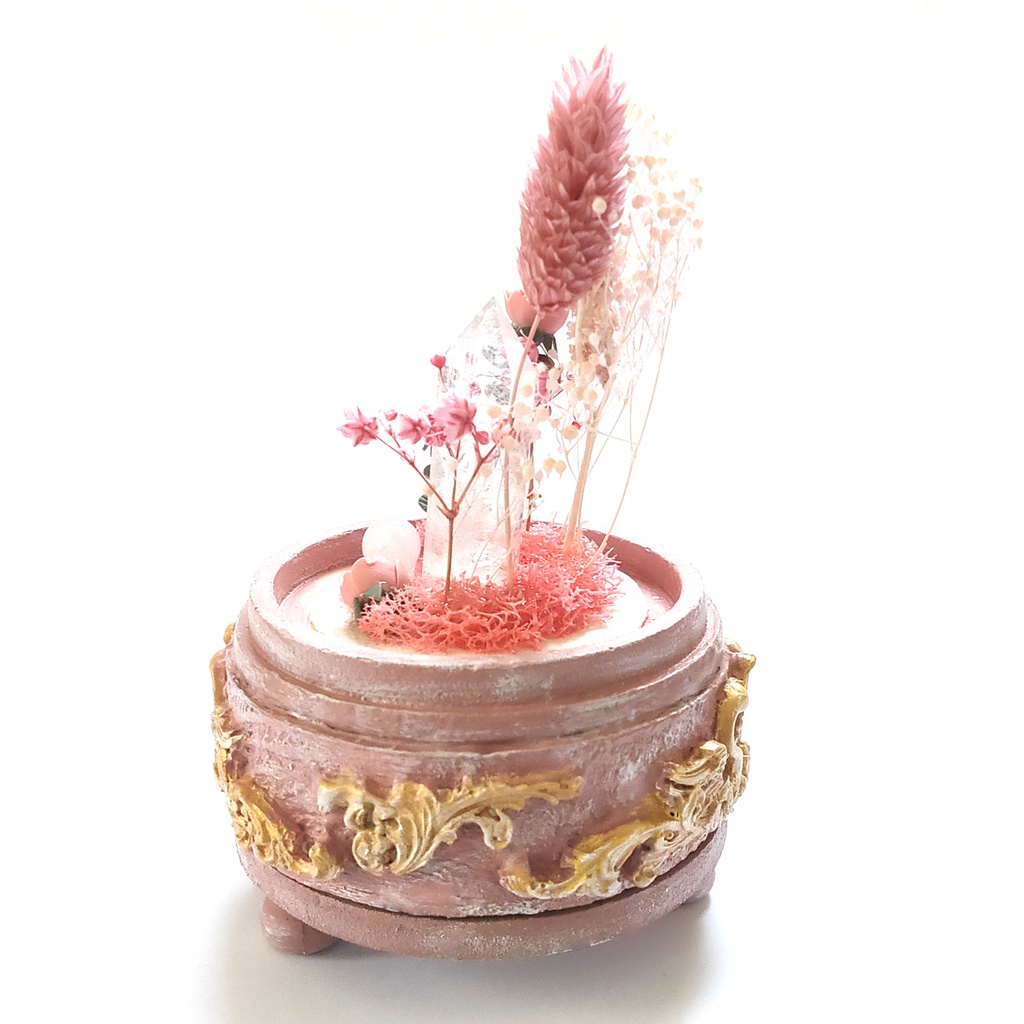 鉱物ランプ『ピンク』中サイズ・水晶・モルガナイト