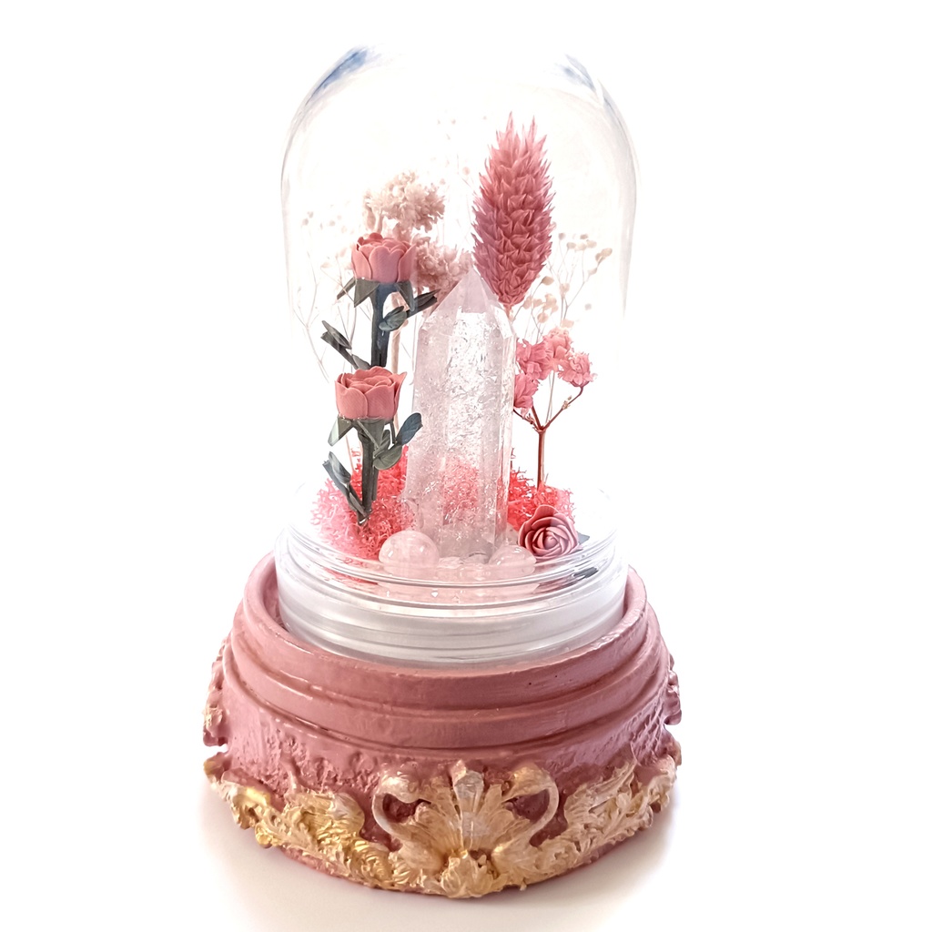 鉱物ランプ『ピンク』中サイズ・水晶・モルガナイト