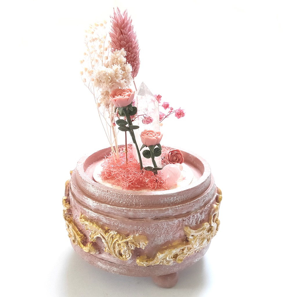 鉱物ランプ『ピンク』中サイズ・水晶・モルガナイト