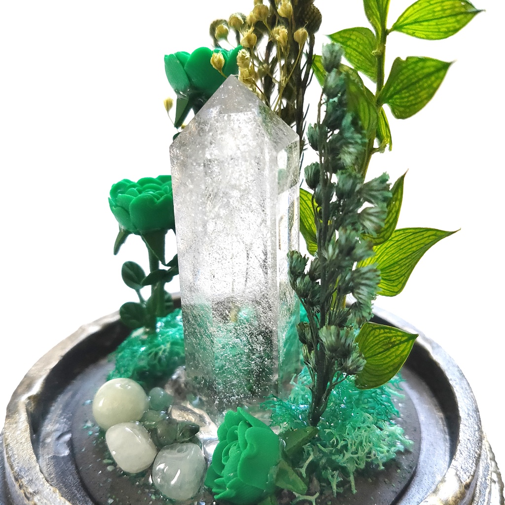 鉱物ランプ『緑』中サイズ・水晶・エメラルド