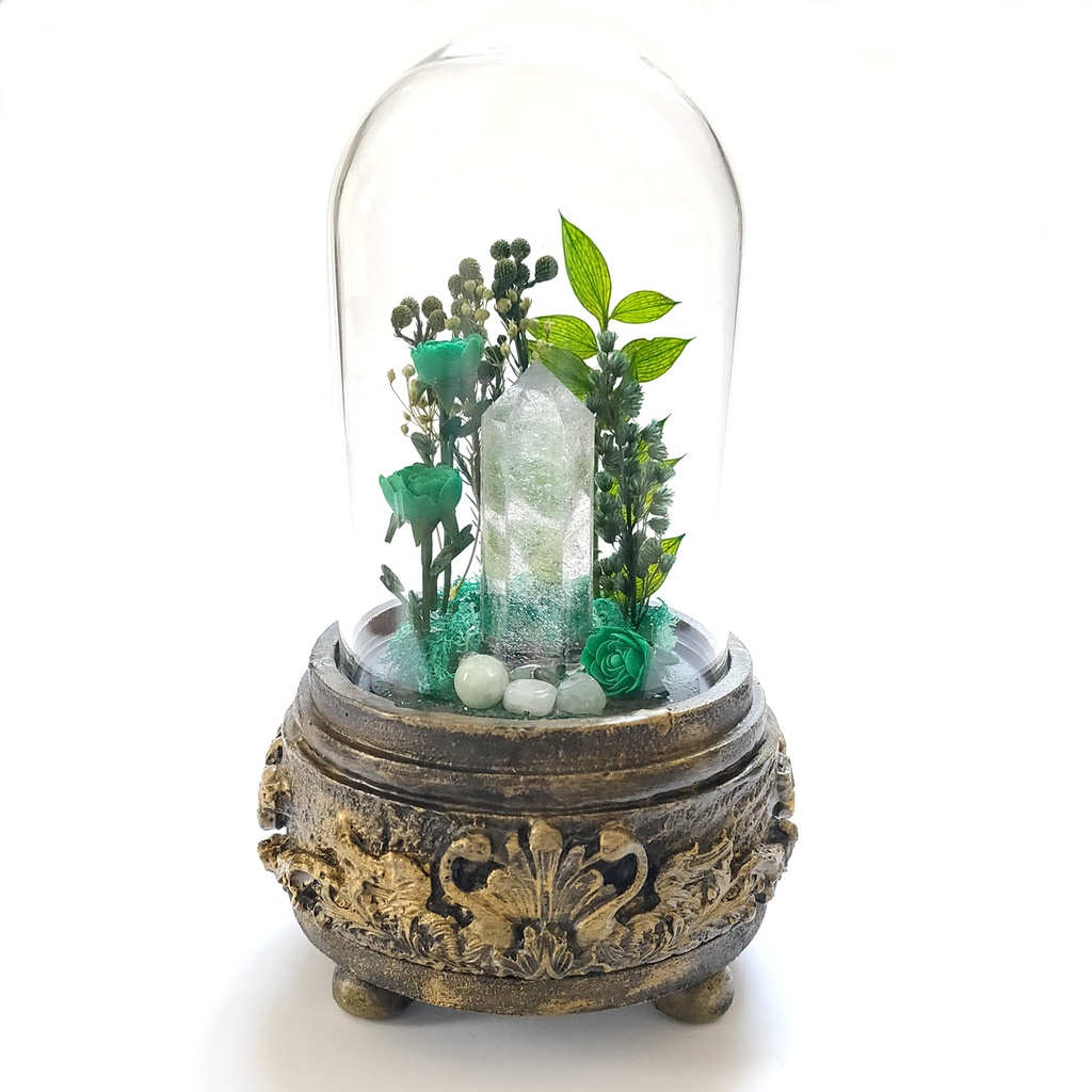 鉱物ランプ『緑』中サイズ・水晶・エメラルド