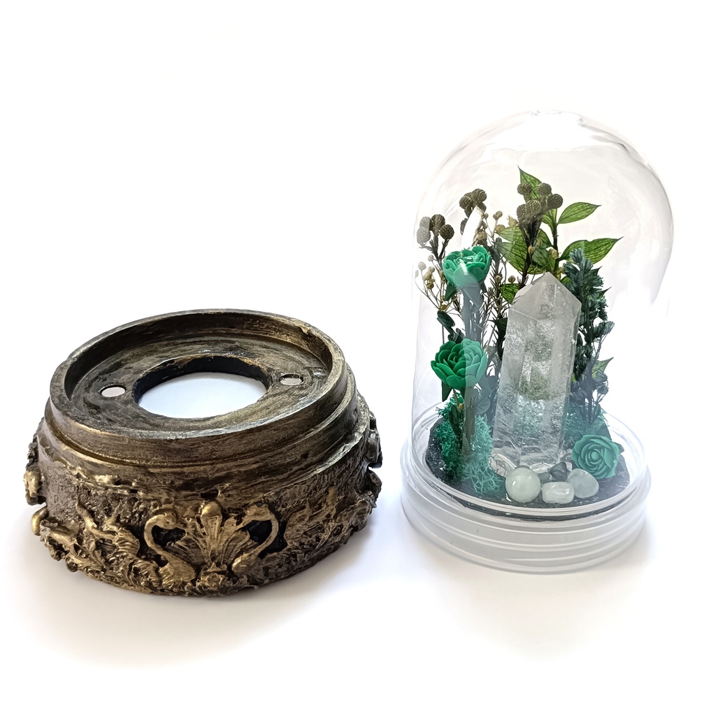 鉱物ランプ『緑』中サイズ・水晶・エメラルド・ヒスイ