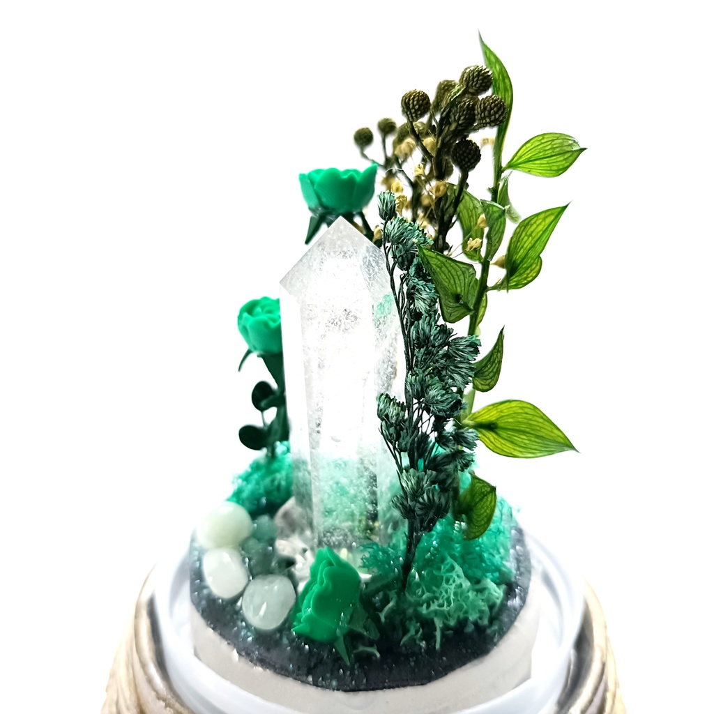 鉱物ランプ『緑』中サイズ・水晶・エメラルド・ヒスイ