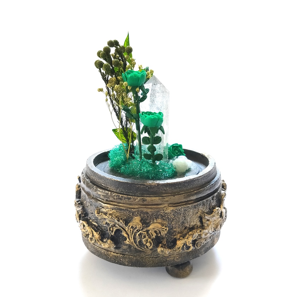 鉱物ランプ『緑』中サイズ・水晶・エメラルド