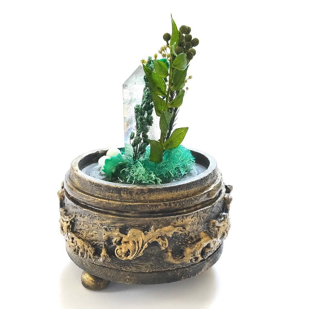 鉱物ランプ『緑』中サイズ・水晶・エメラルド