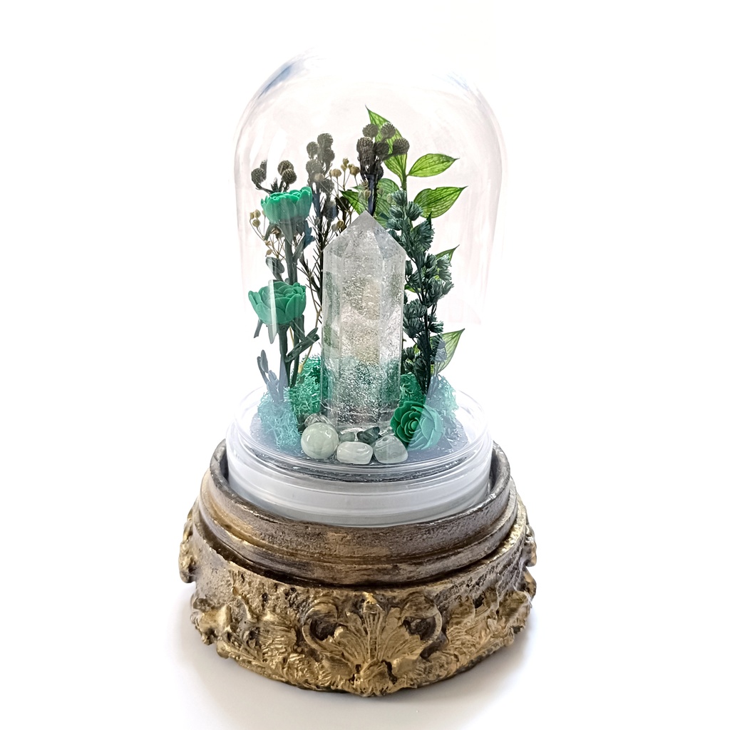 鉱物ランプ『緑』中サイズ・水晶・エメラルド・ヒスイ