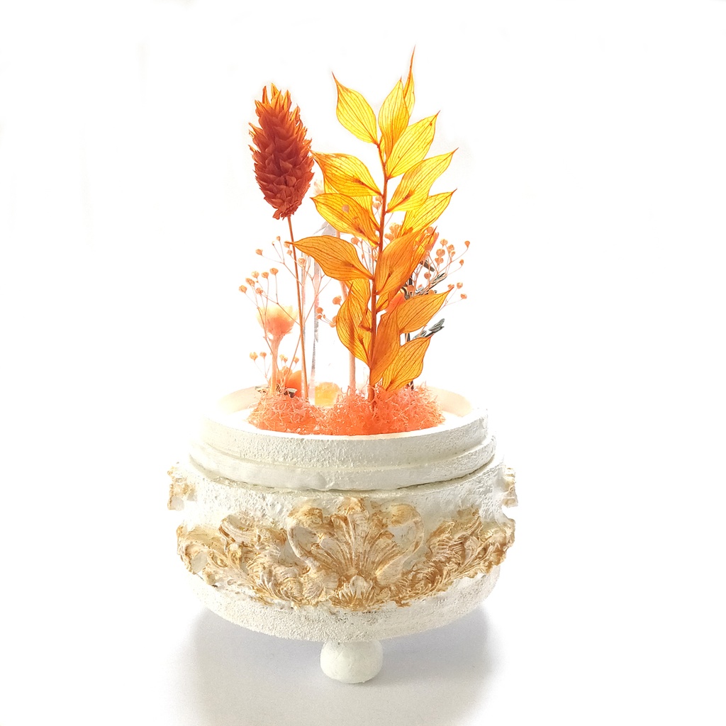 鉱物ランプ『オレンジ』中サイズ・水晶・カーネリアン