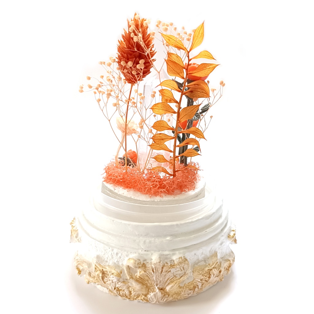 鉱物ランプ『オレンジ』中サイズ・水晶・カーネリアン