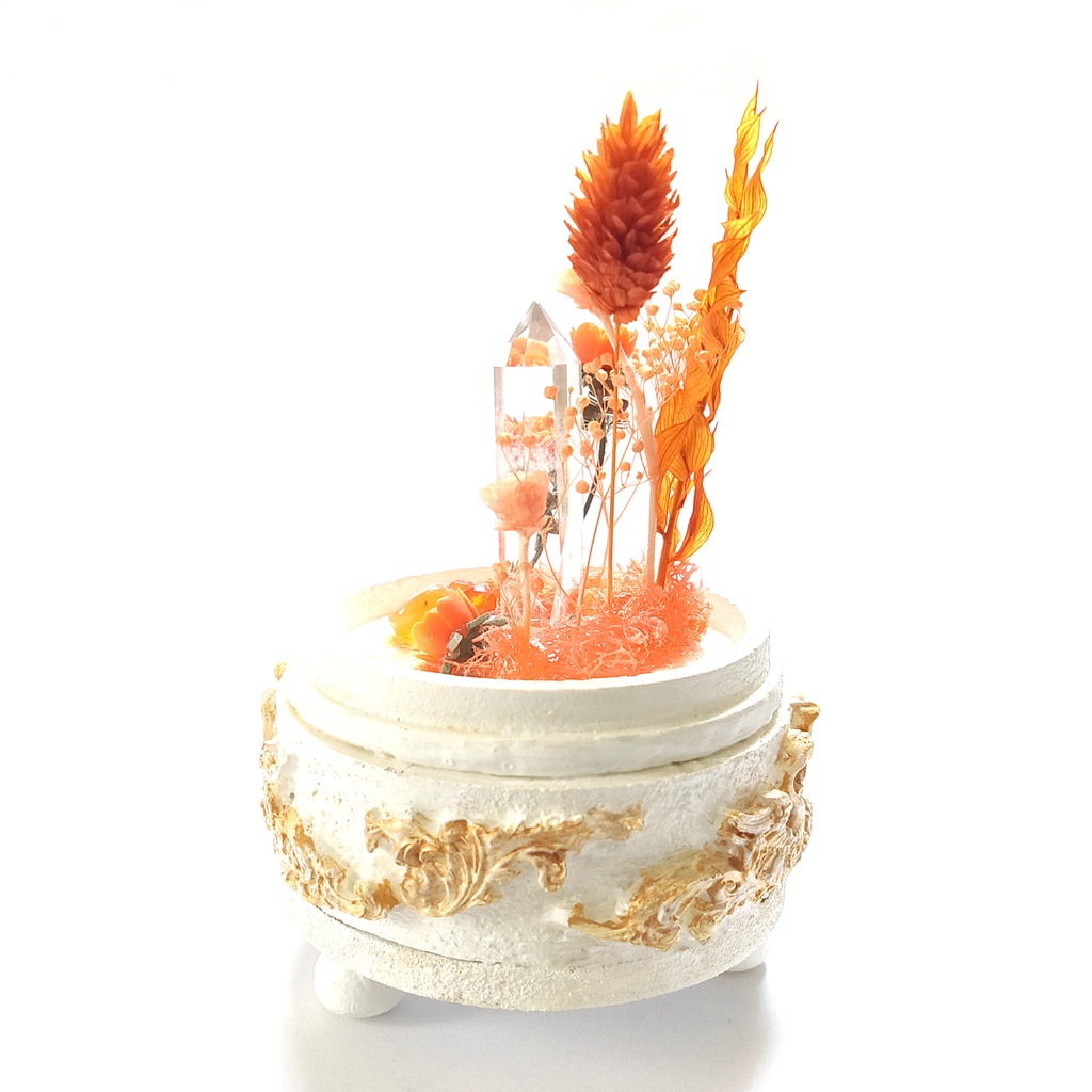 鉱物ランプ『オレンジ』中サイズ・水晶・カーネリアン