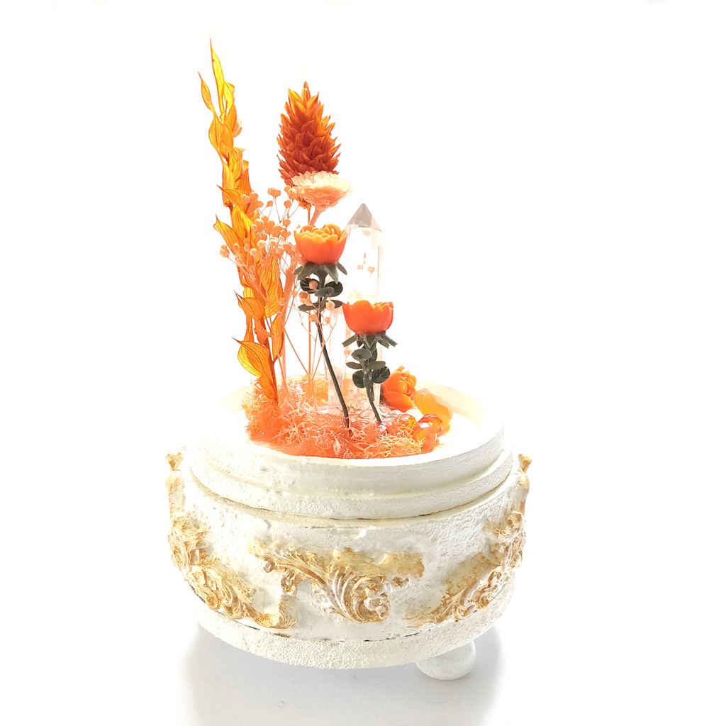 鉱物ランプ『オレンジ』中サイズ・水晶・カーネリアン