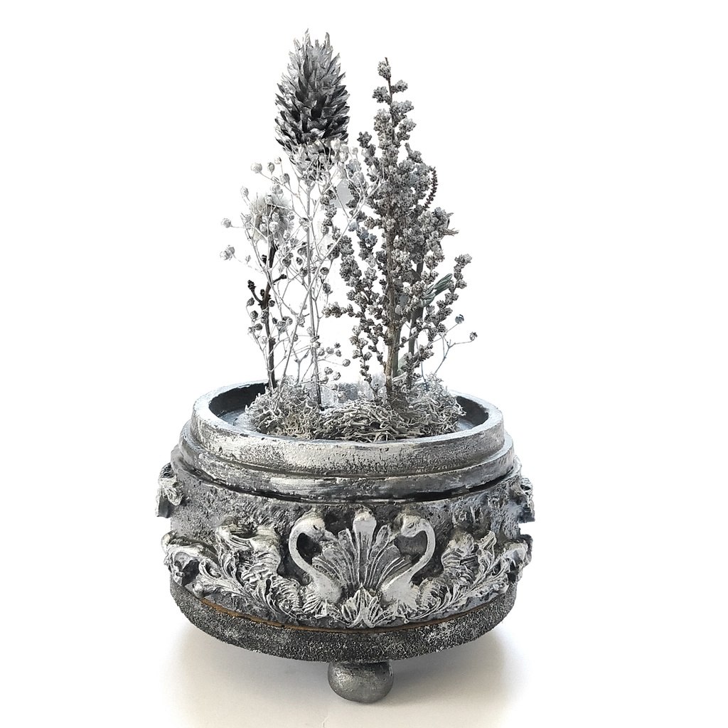 鉱物ランプ『シルバー』中サイズ・水晶・サファイア