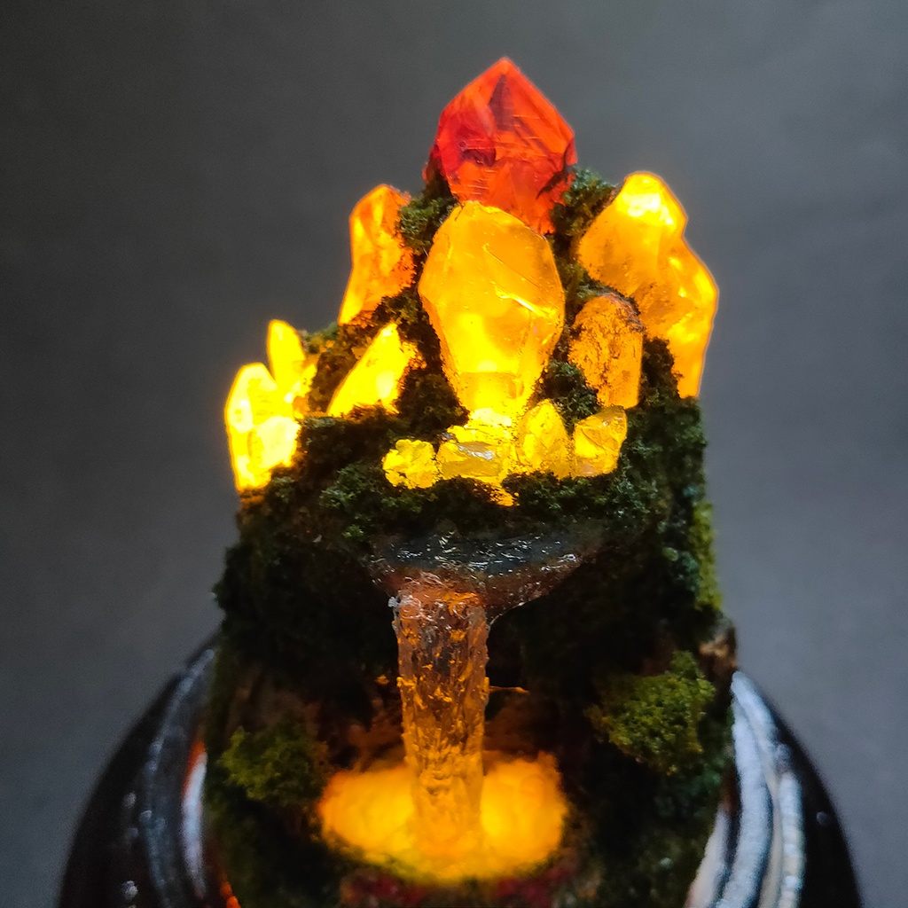 【期間限定・夏】鉱物ランプ『水晶山脈』中・リモコン切替点灯