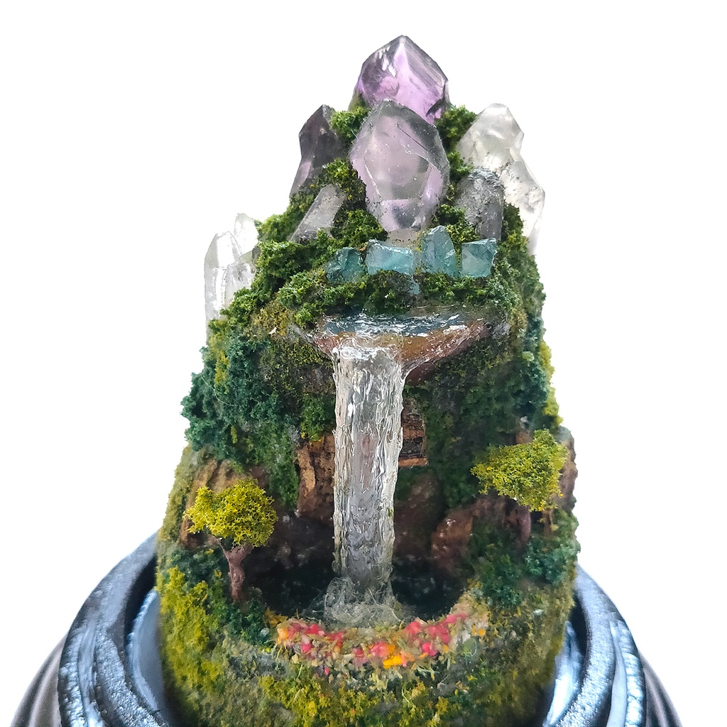 【期間限定・夏】鉱物ランプ『水晶山脈』中・リモコン切替点灯