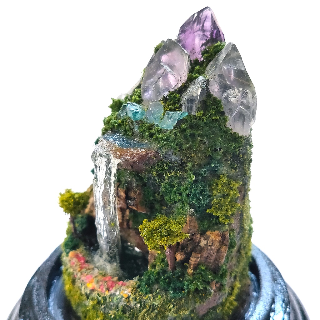 【期間限定・夏】鉱物ランプ『水晶山脈』中・リモコン切替点灯